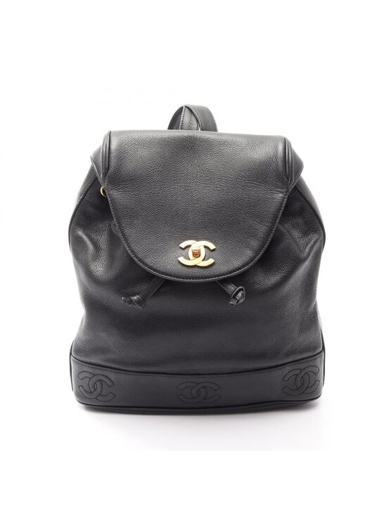 Chanel Backpack Triple CC Logo Black Caviar Leather Coco main image 6